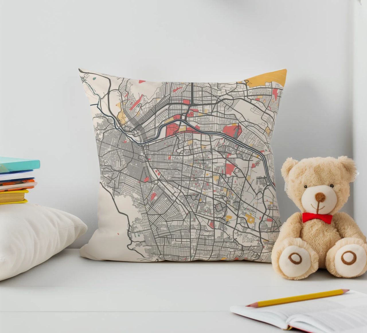 EL PASO Map Print cuscino da Travelstudio