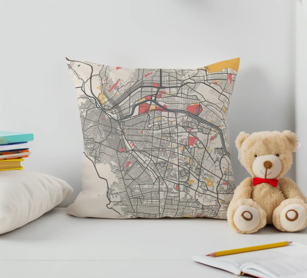 EL PASO Map Print decorative cushion by Travelstudio