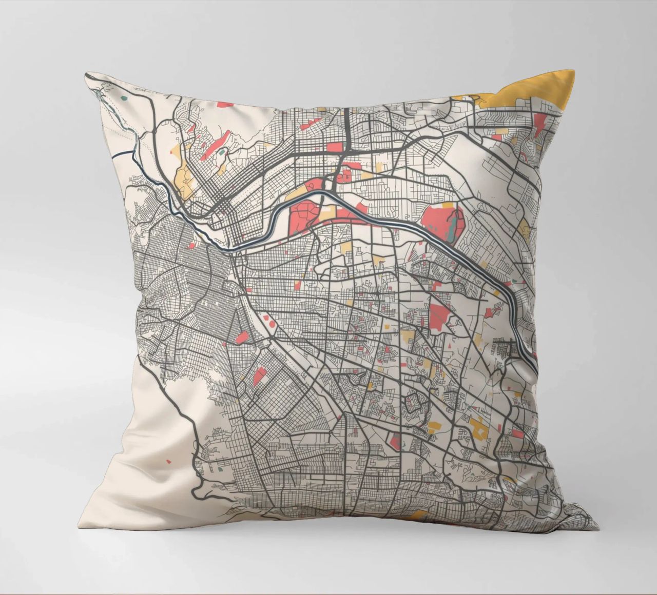 EL PASO Map Print cuscino da Travelstudio