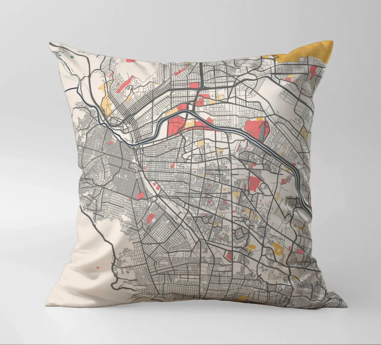 EL PASO Map Print decorative cushion by Travelstudio