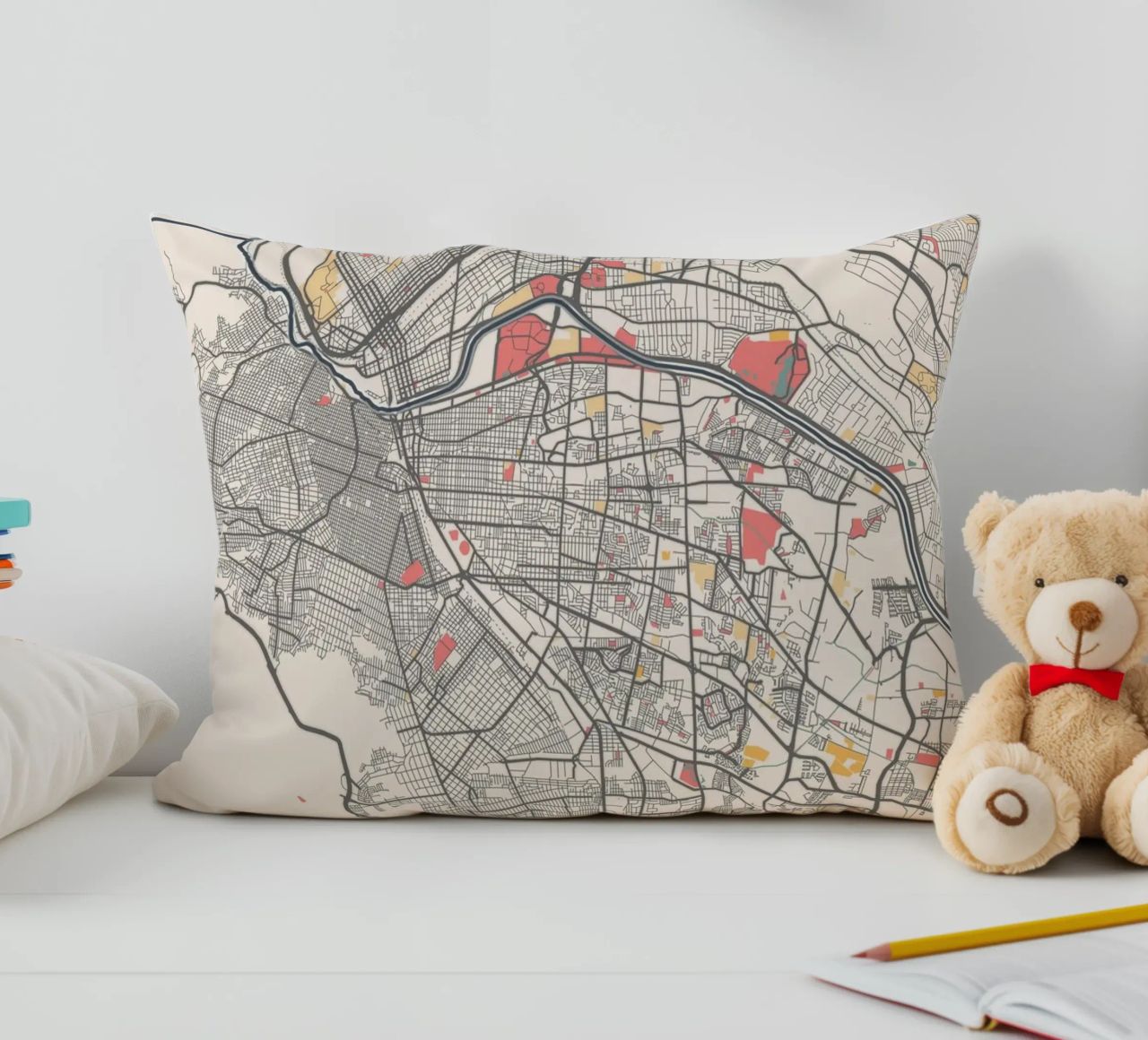 EL PASO Map Print cuscino da Travelstudio