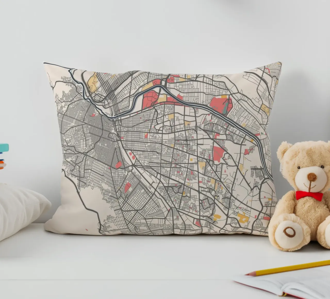 EL PASO Map Print decorative cushion by Travelstudio