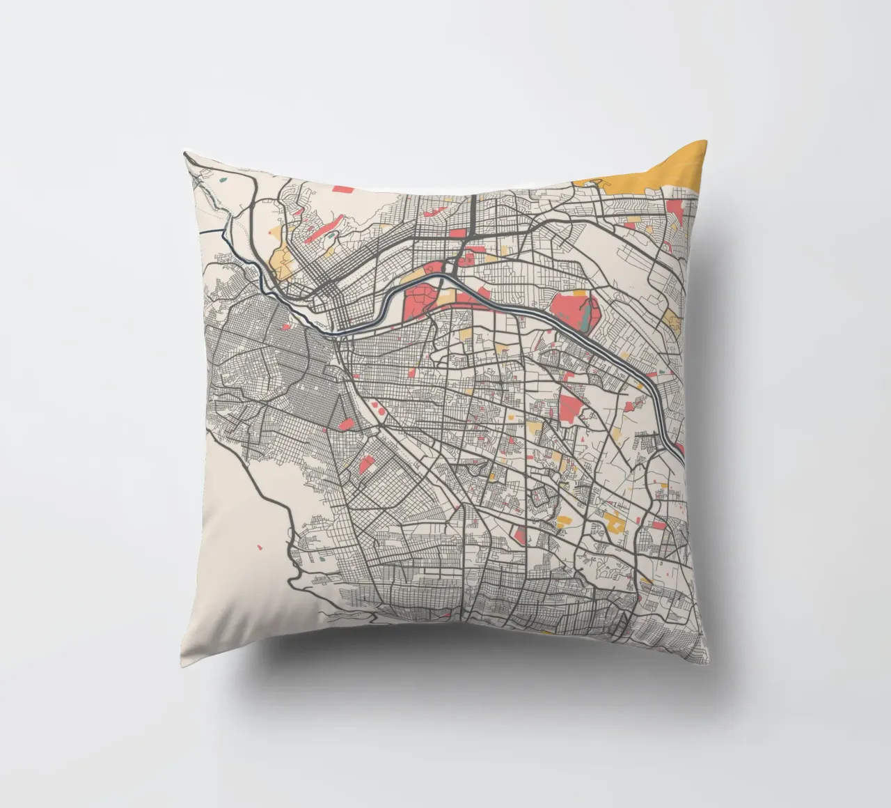 EL PASO Map Print decorative cushion by Travelstudio
