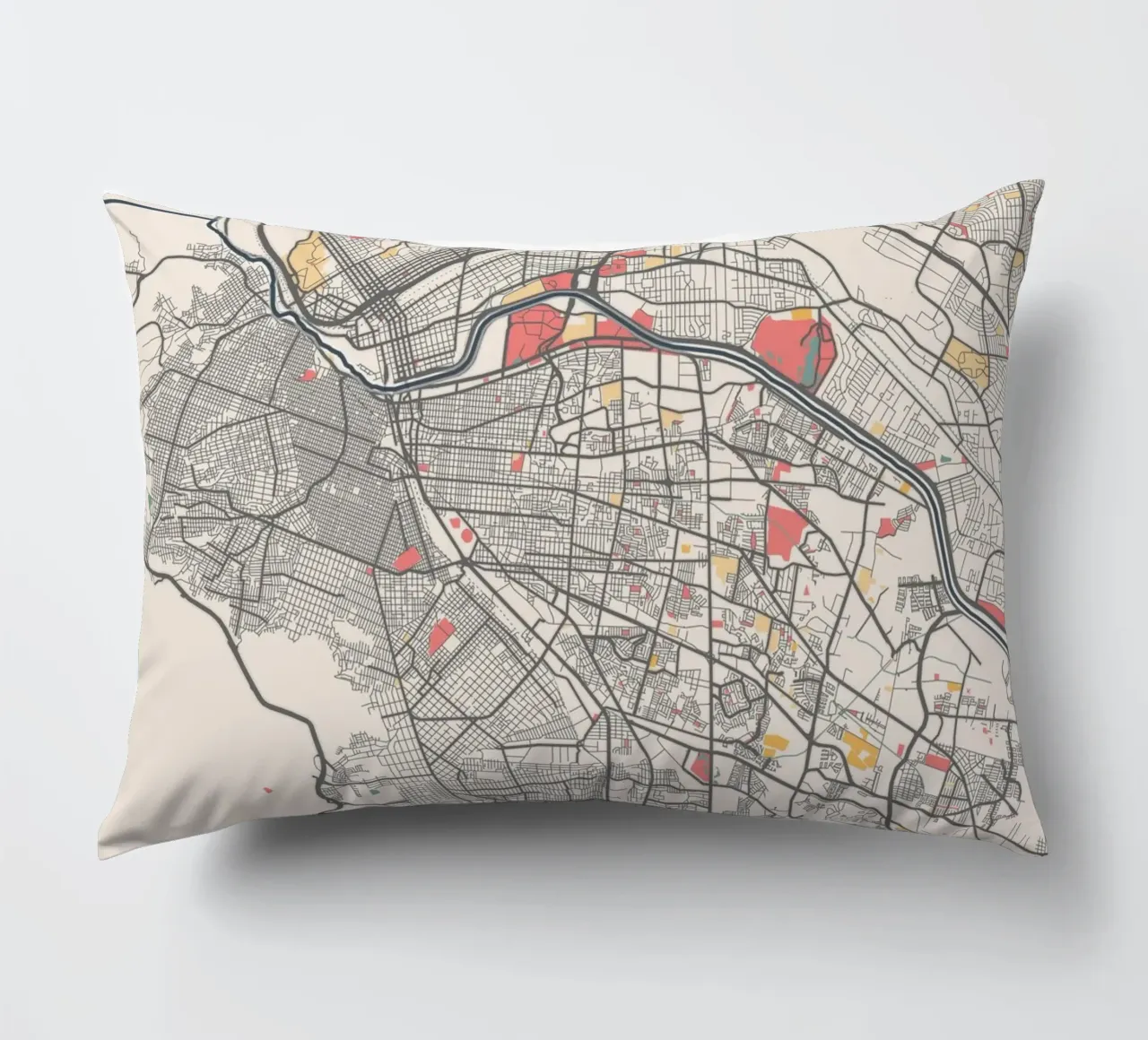 EL PASO Map Print decorative cushion by Travelstudio