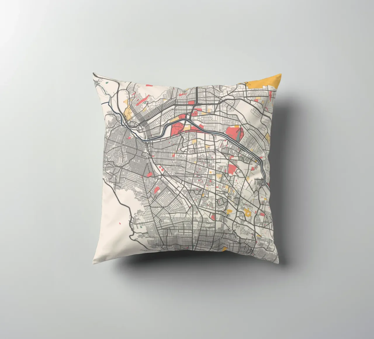 EL PASO Map Print decorative cushion by Travelstudio