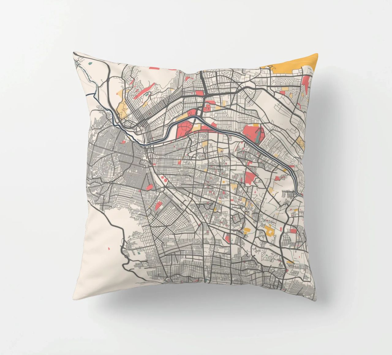 EL PASO Map Print cuscino da Travelstudio