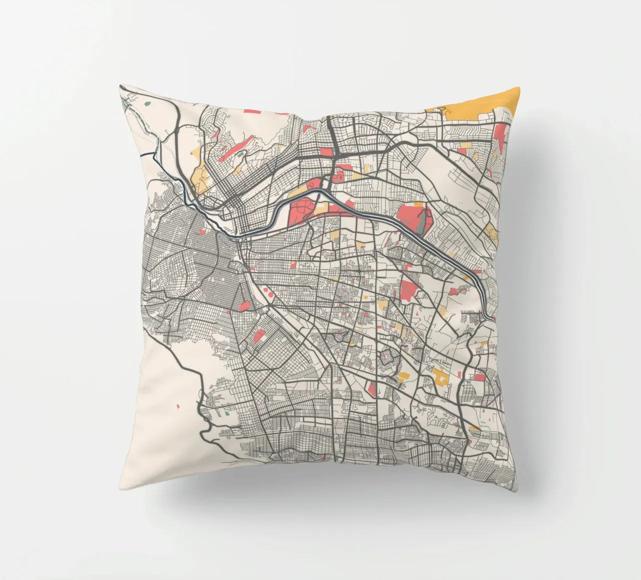 EL PASO Map Print decorative cushion by Travelstudio