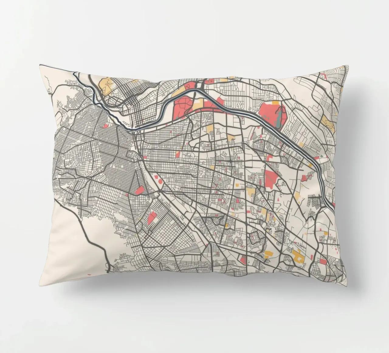 EL PASO Map Print decorative cushion by Travelstudio