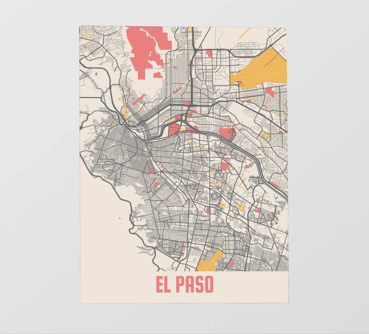 EL PASO Map Print telo in pvc da Travelstudio