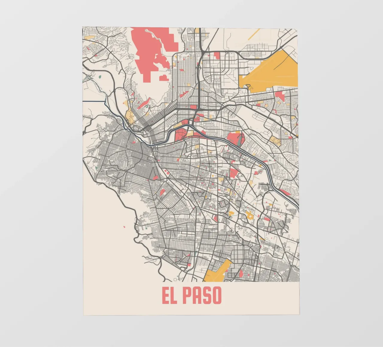 EL PASO Map Print telo in pvc da Travelstudio