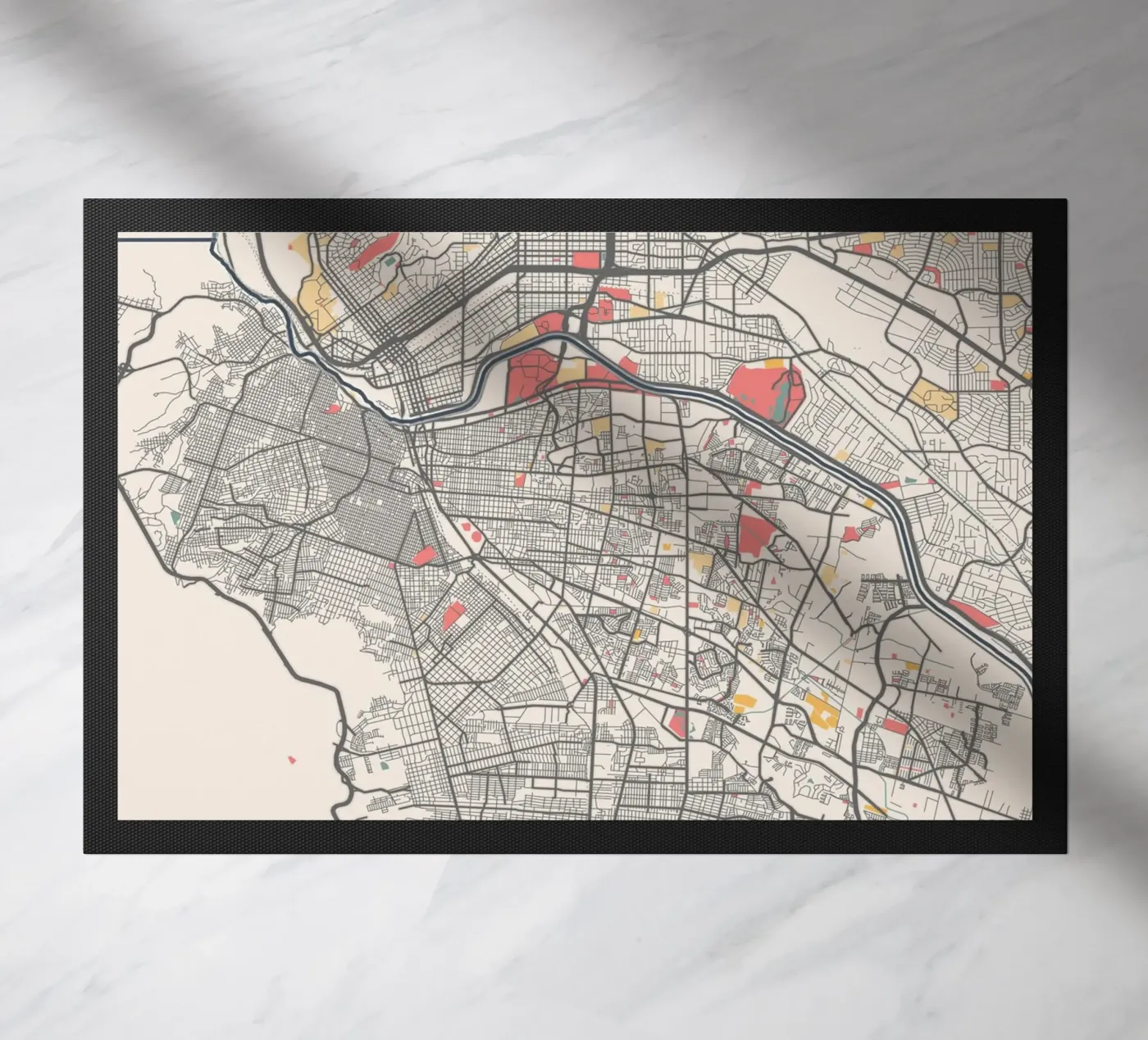 EL PASO Map Print deurmat van Travelstudio