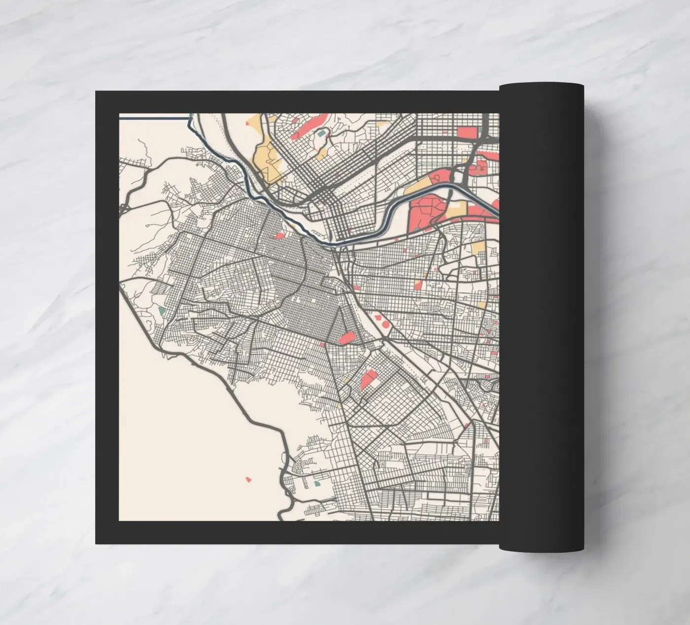 EL PASO Map Print deurmat van Travelstudio