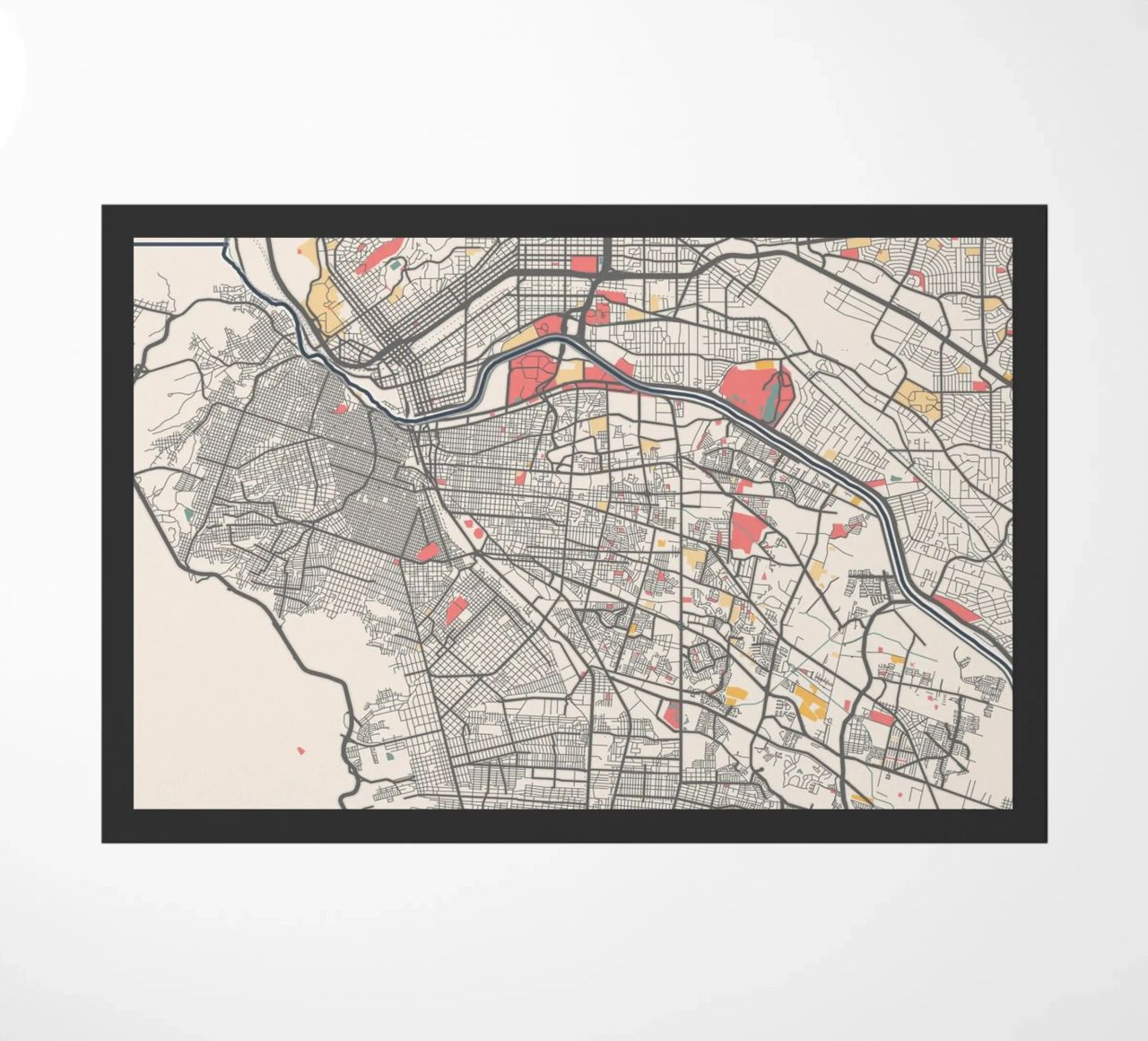 EL PASO Map Print felpudo de Travelstudio