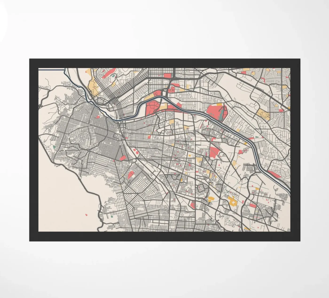 EL PASO Map Print deurmat van Travelstudio