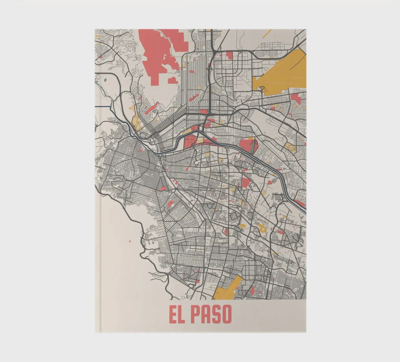 EL PASO Map Print notebook by Travelstudio