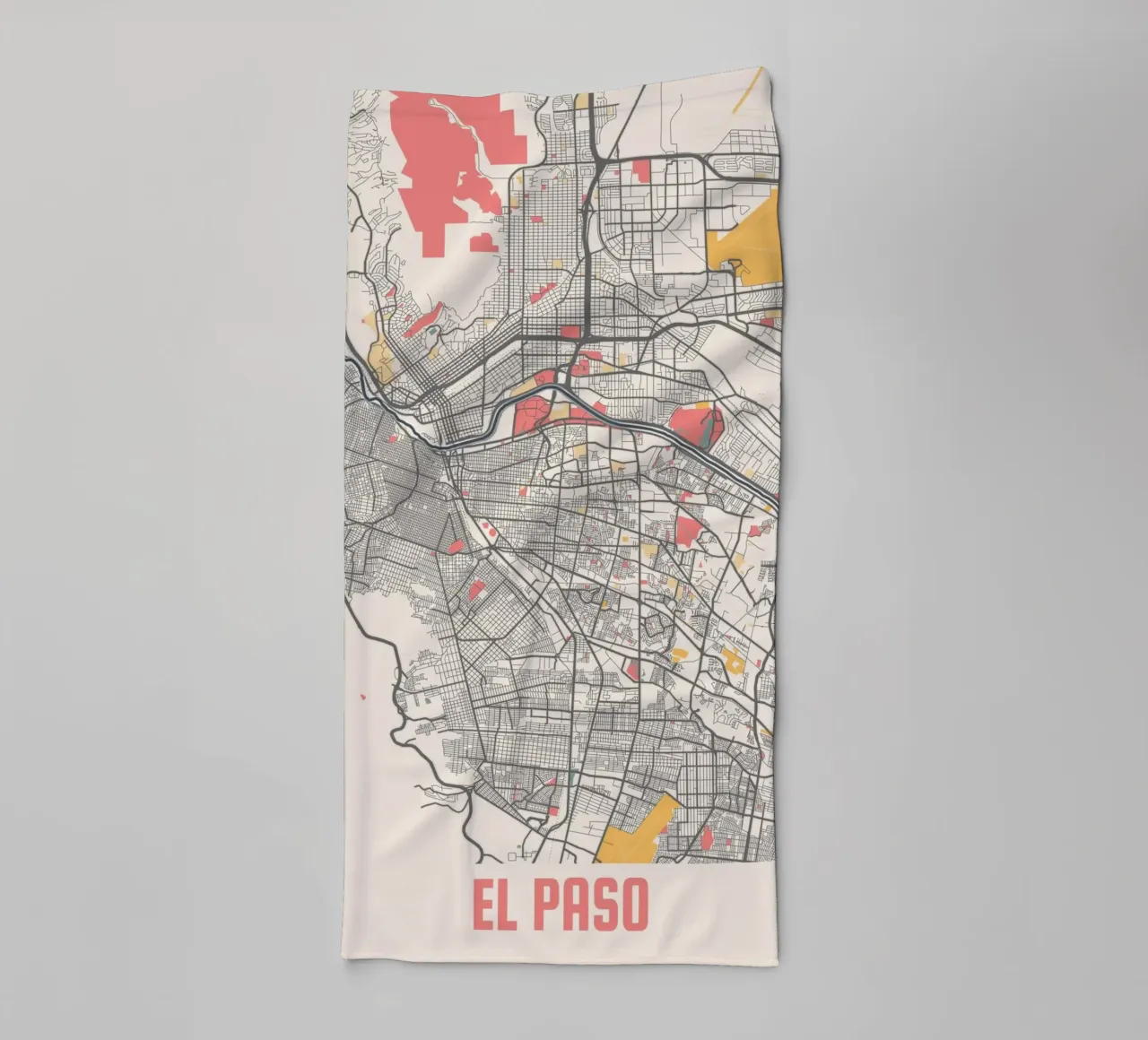 EL PASO Map Print toalla de baño de Travelstudio