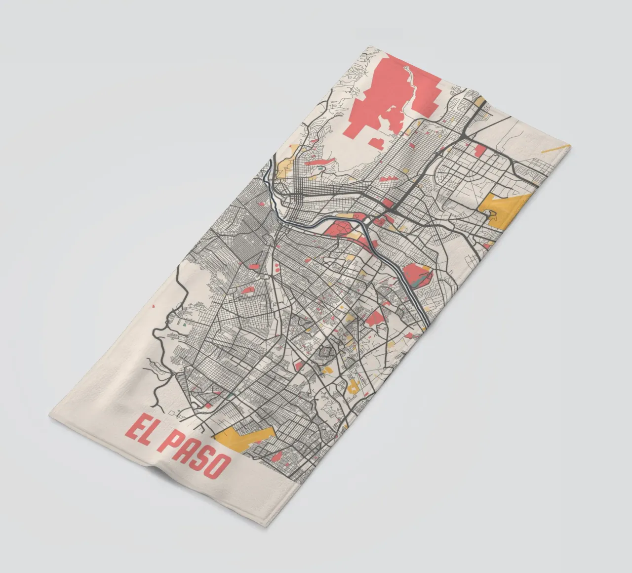 EL PASO Map Print toalla de playa de Travelstudio