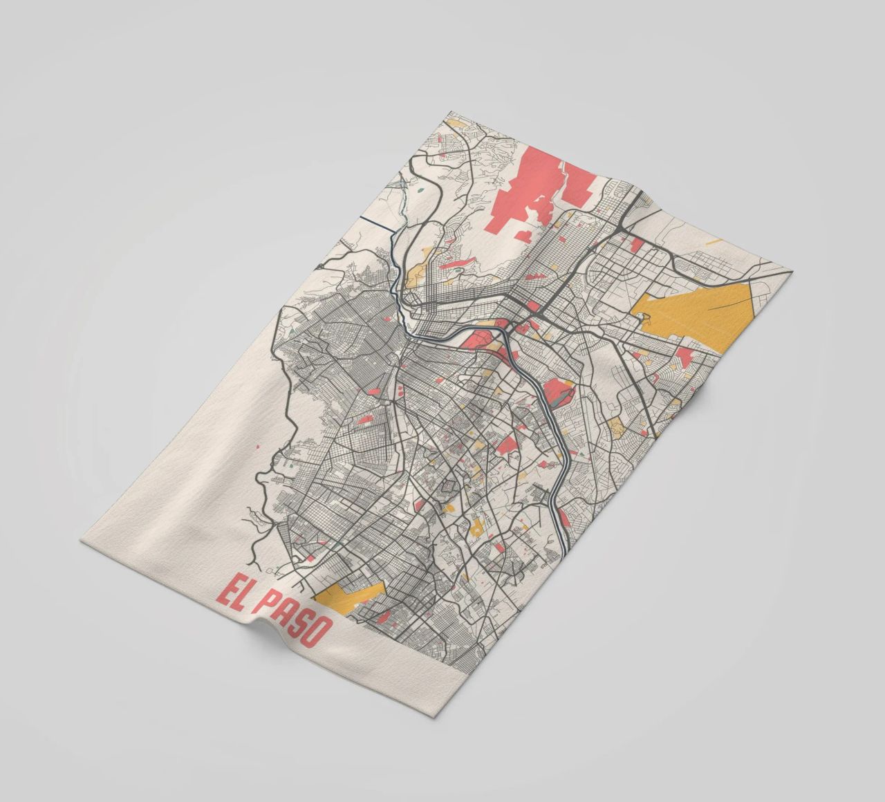 EL PASO Map Print toalla de playa de Travelstudio