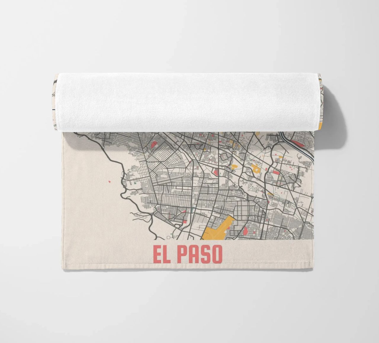 EL PASO Map Print toalla de playa de Travelstudio