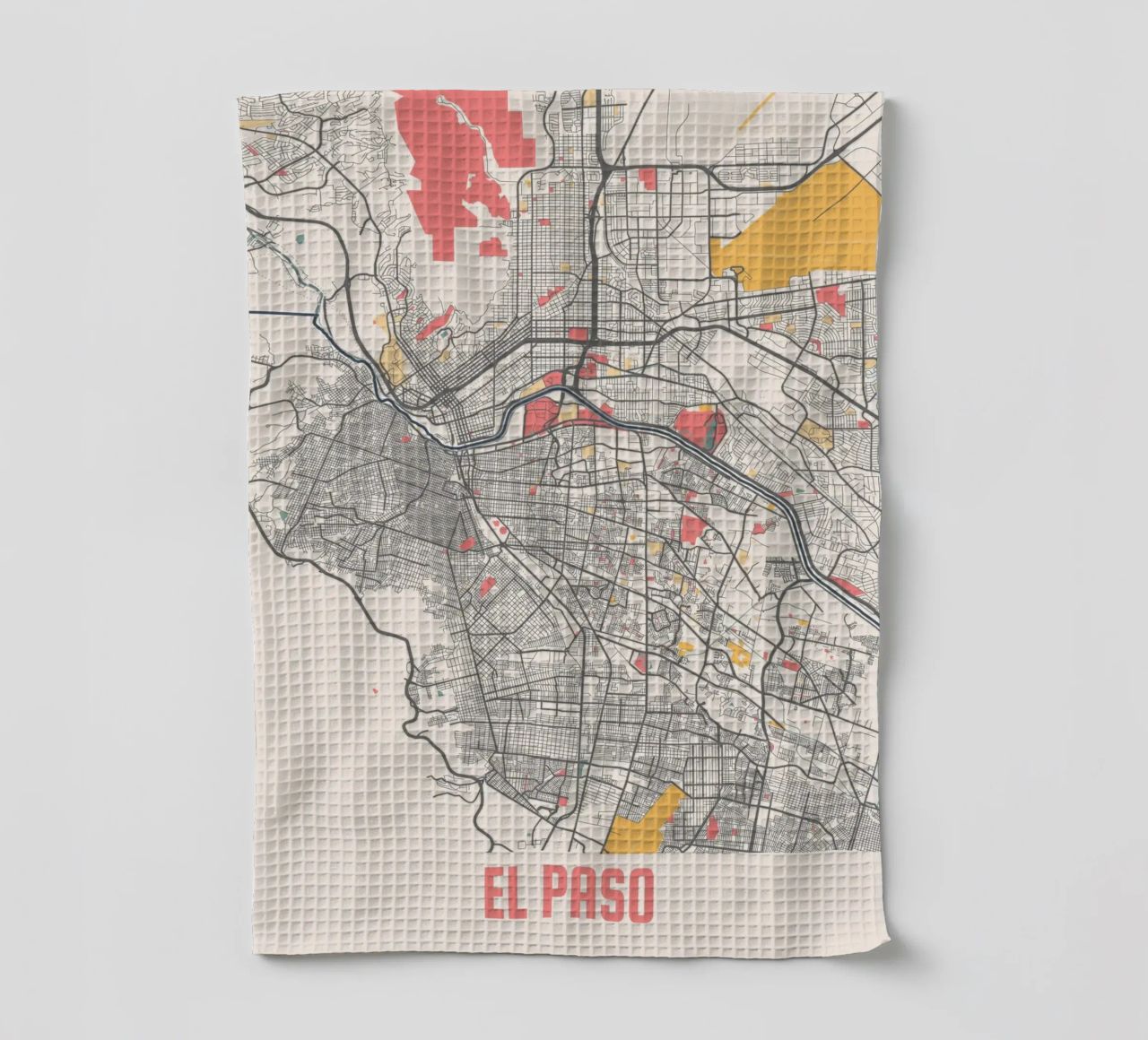 EL PASO Map Print paño de cocina de Travelstudio