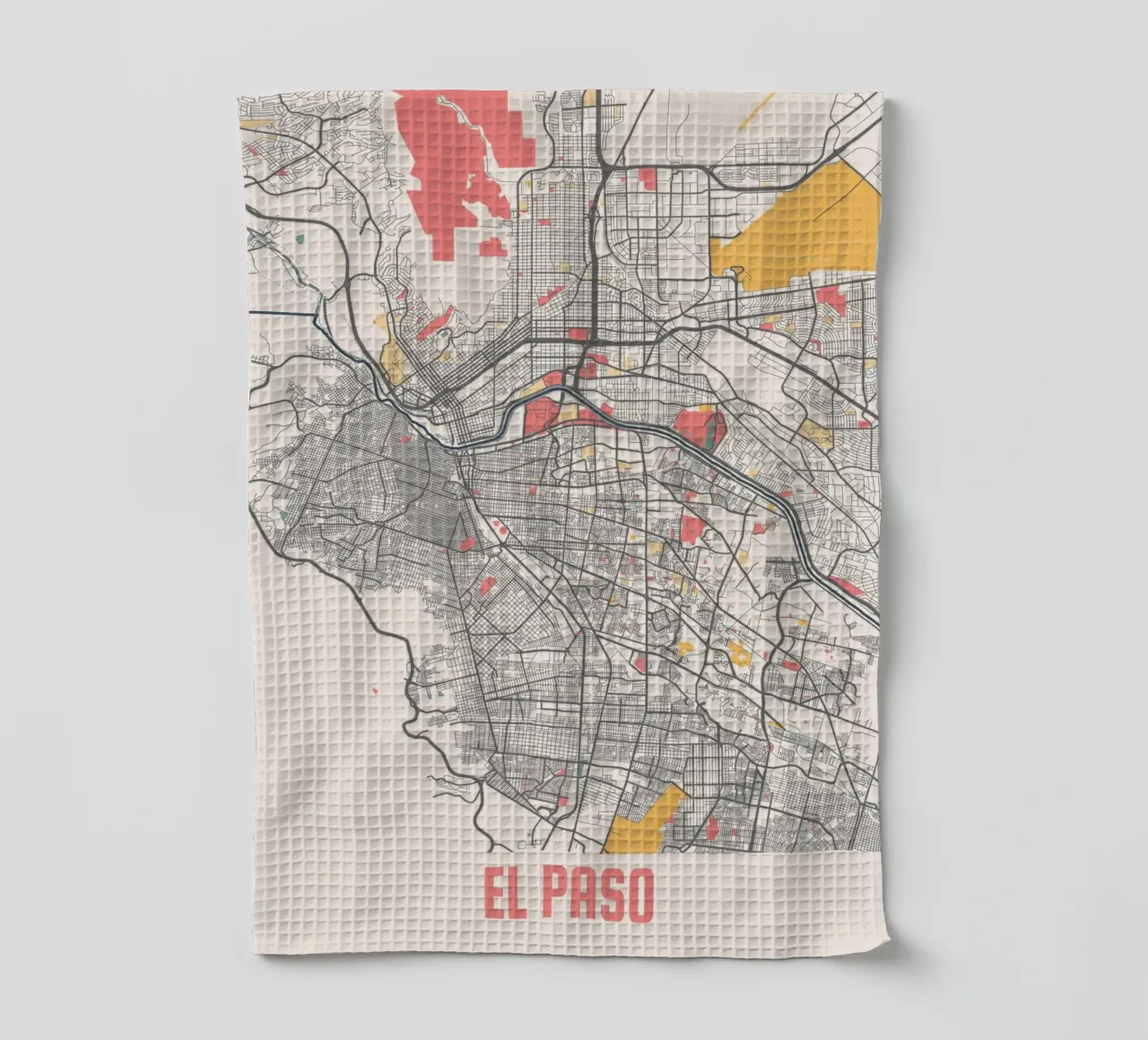 EL PASO Map Print paño de cocina de Travelstudio