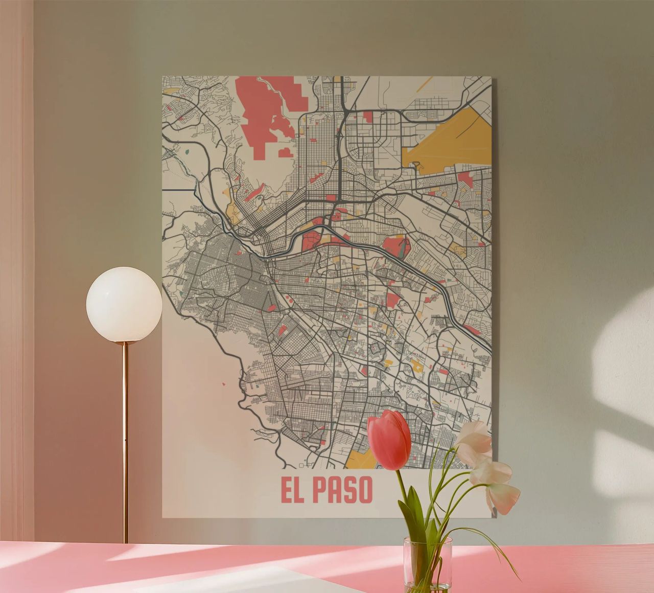 EL PASO Map Print metacrilato de Travelstudio