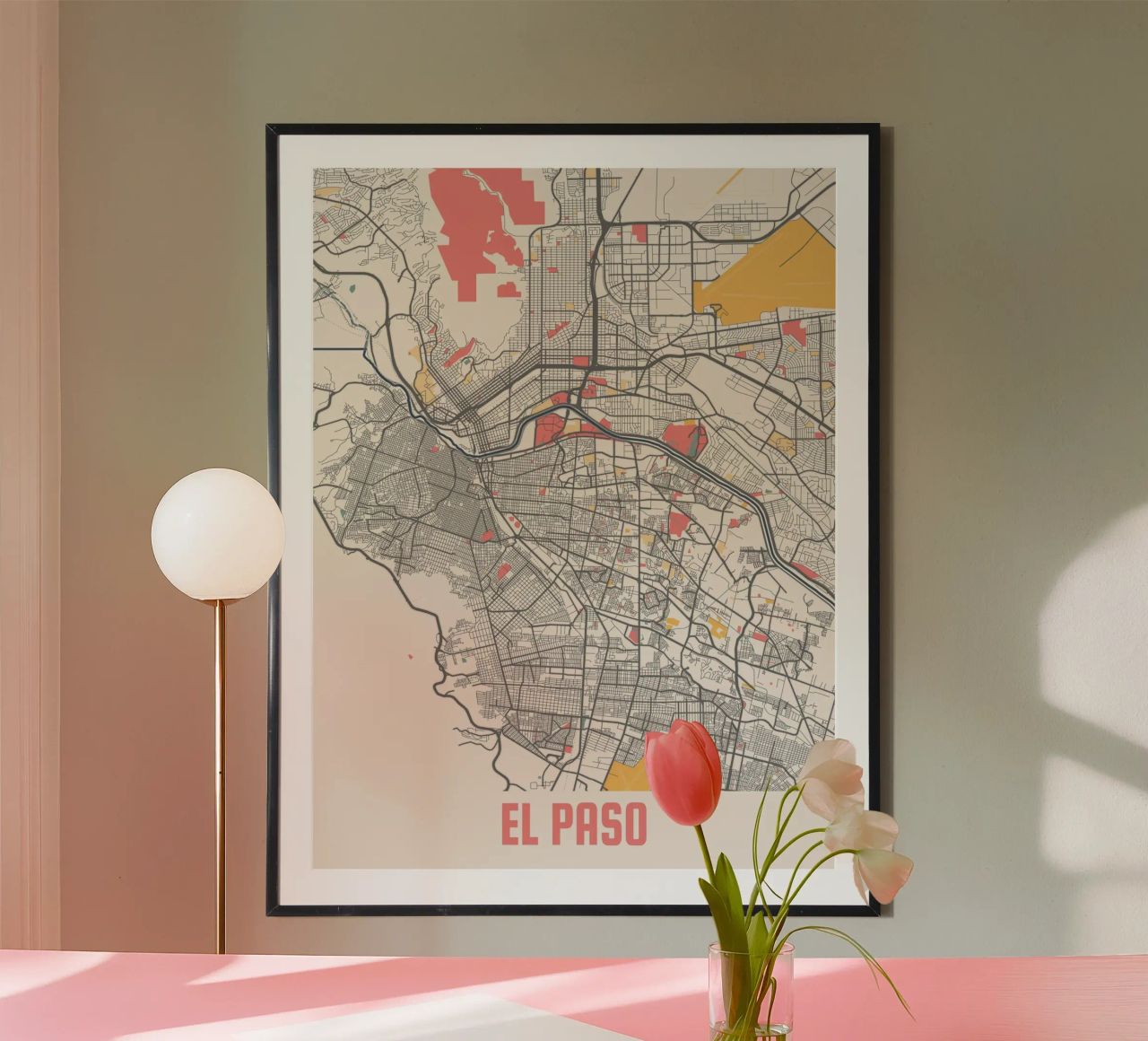 EL PASO Map Print poster de Travelstudio