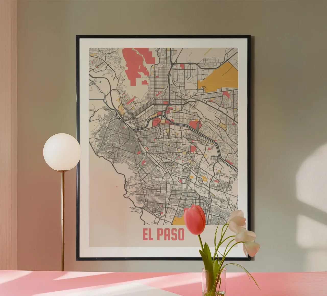 EL PASO Map Print hahnemühle de Travelstudio