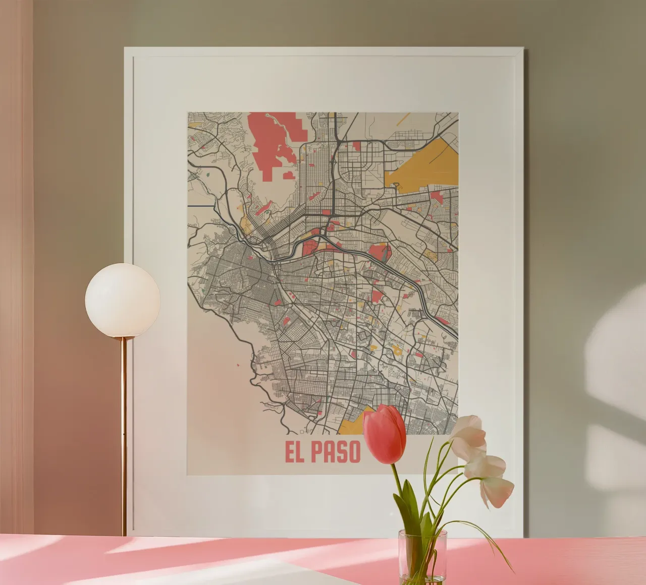 EL PASO Map Print carta hahnemühle da Travelstudio