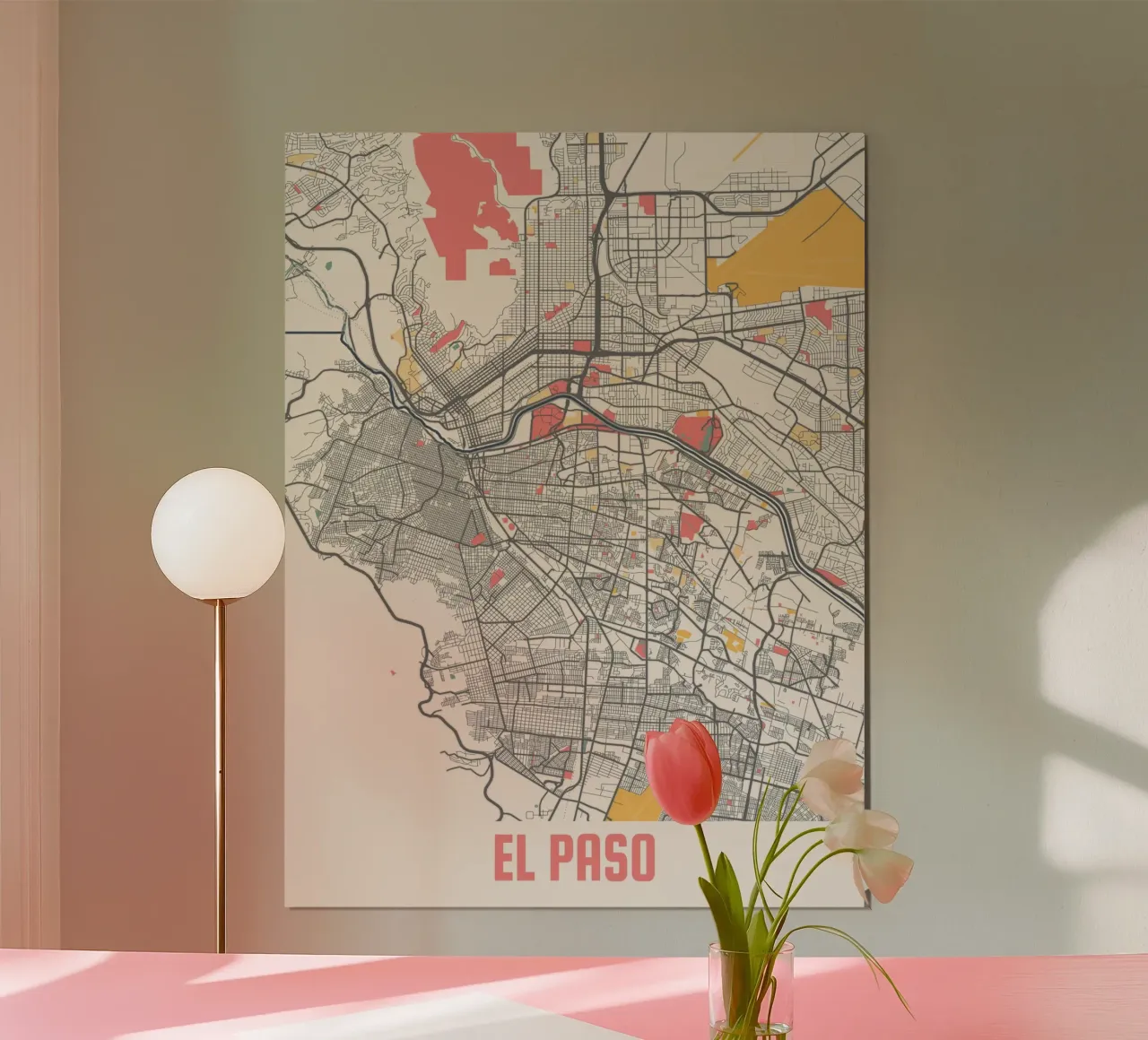 EL PASO Map Print carta hahnemühle da Travelstudio