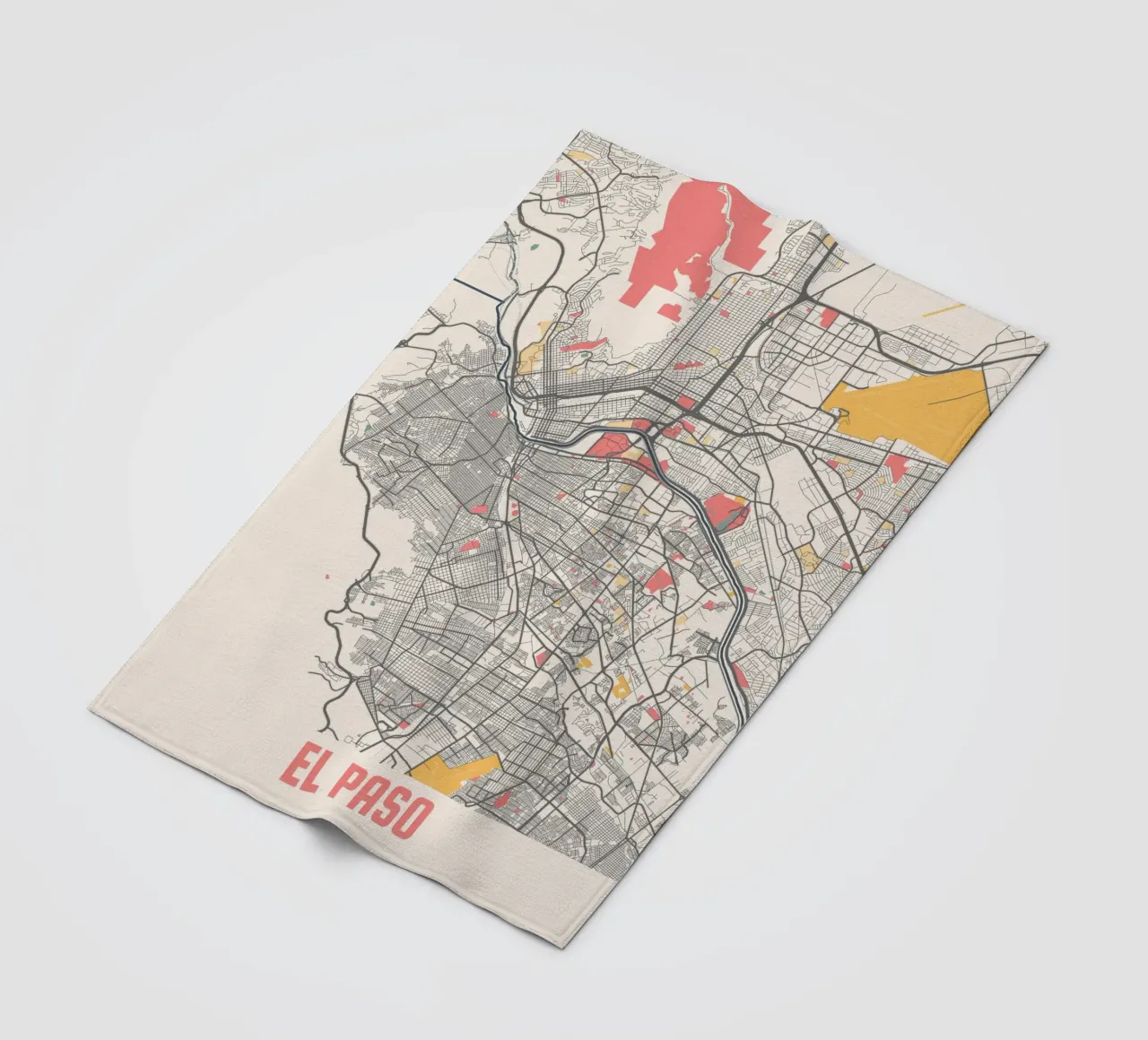 EL PASO Map Print coperta in pile da Travelstudio