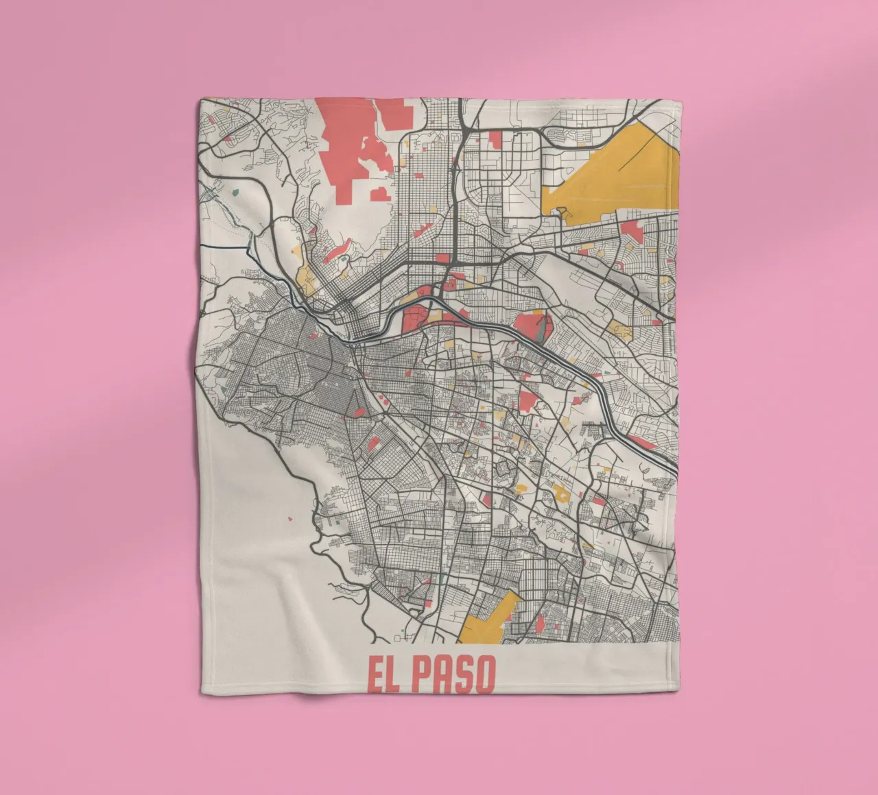 EL PASO Map Print coperta in pile da Travelstudio