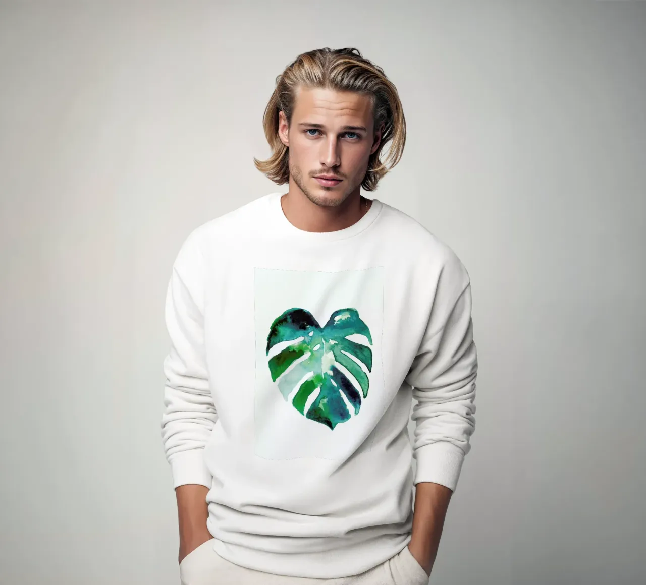 Monstera sweatshirt van Farina Kuklinski