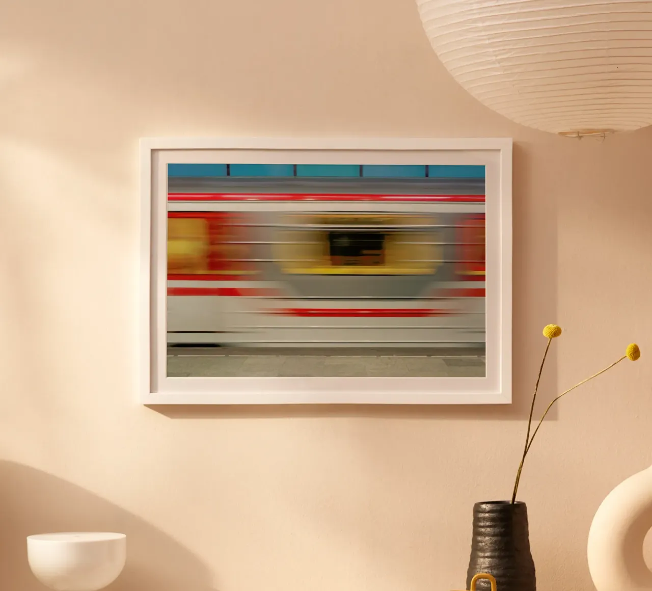Tbilisi Metro poster con telaio in legno da Michael Belhadi