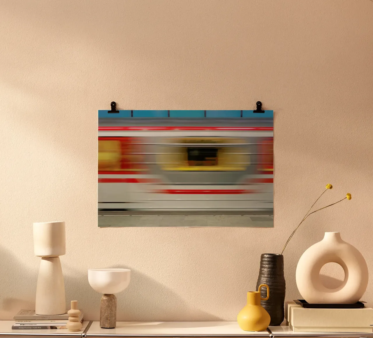 Tbilisi Metro poster con telaio in legno da Michael Belhadi