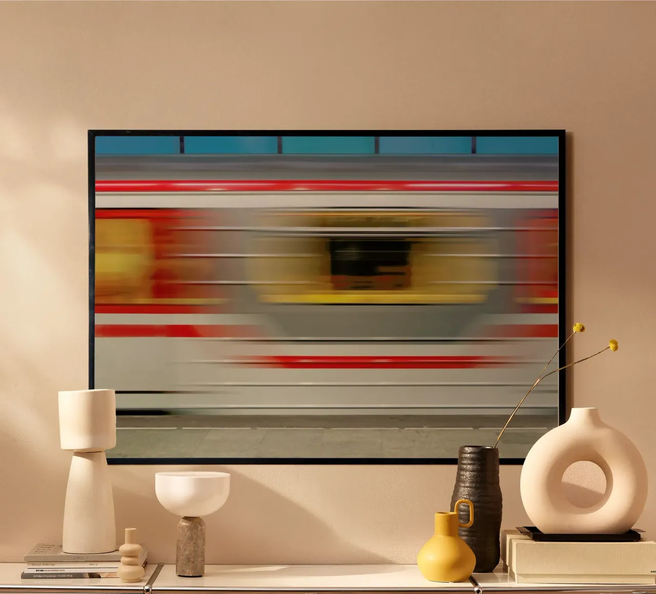 Tbilisi Metro poster con telaio in legno da Michael Belhadi