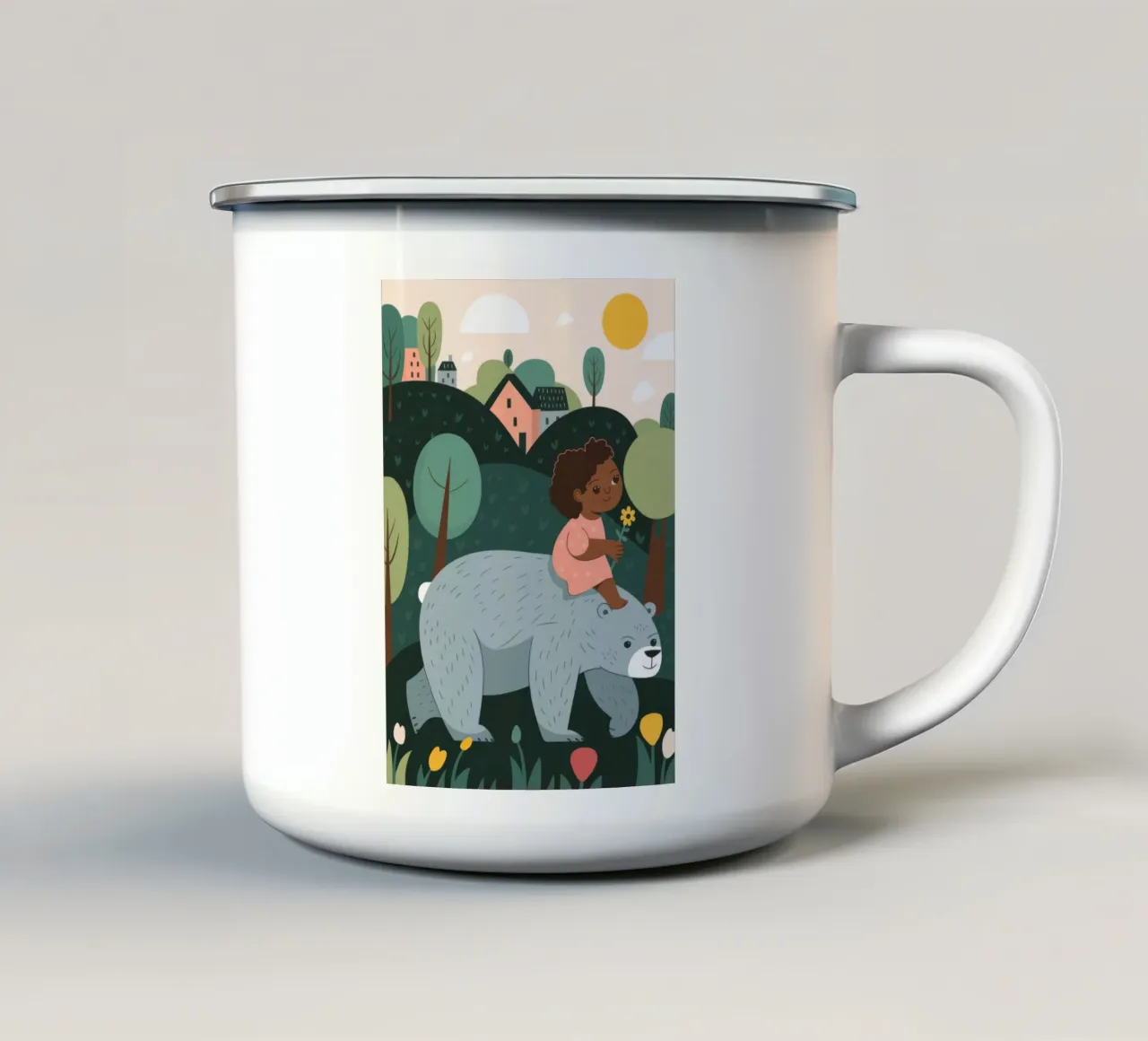 Avventura a cavallo dell'orso tazza in smalto da Emery Kate
