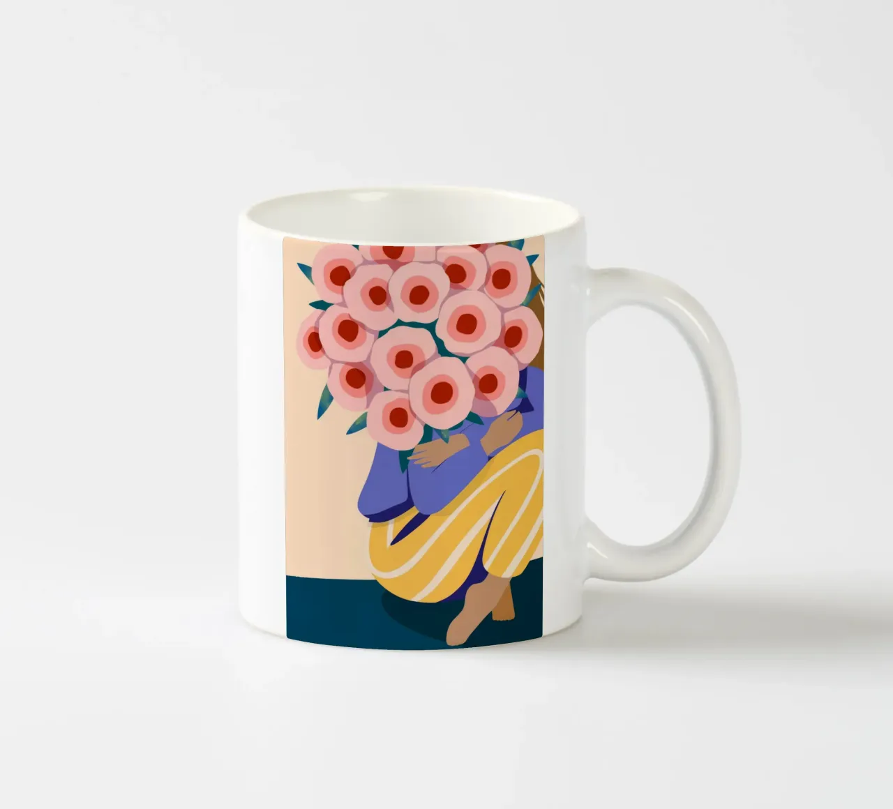 Bouquet floreale per il viso tazza in ceramica da Emery Kate