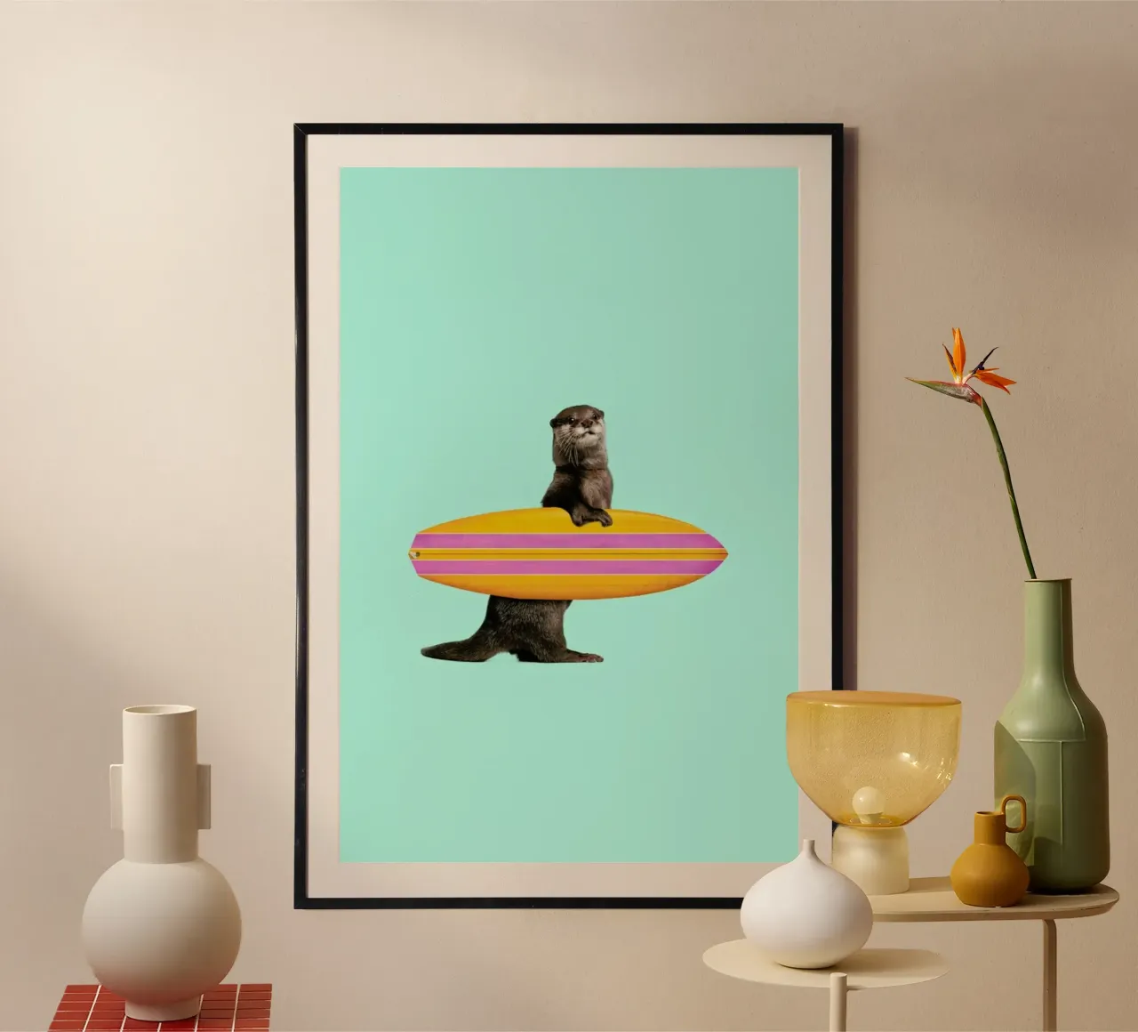 Surfing Otter hahnemühle by Jonas Loose