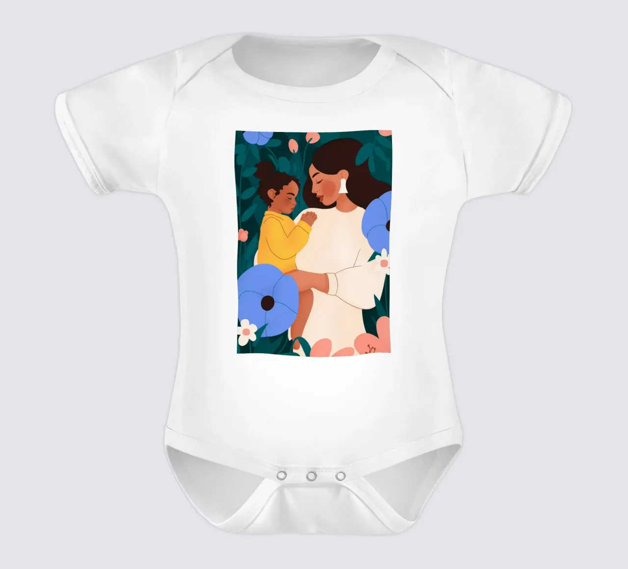 Die liebevolle Umarmung der Mutter Kurzarm Babybody von Emery Kate