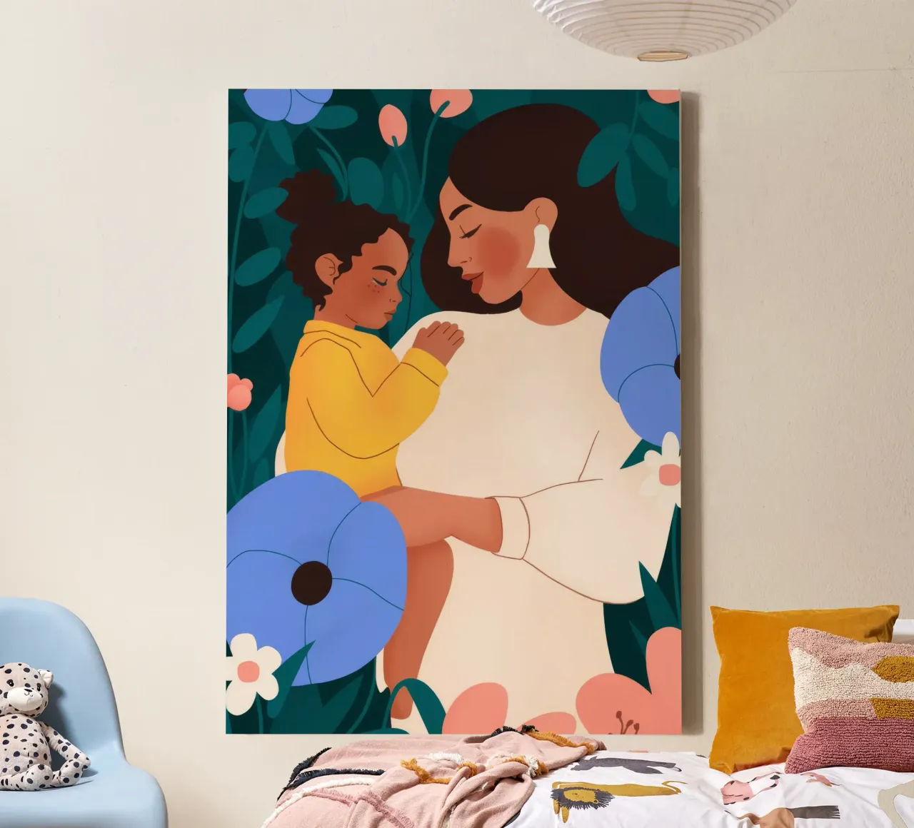 Die liebevolle Umarmung der Mutter Leinwand von Emery Kate