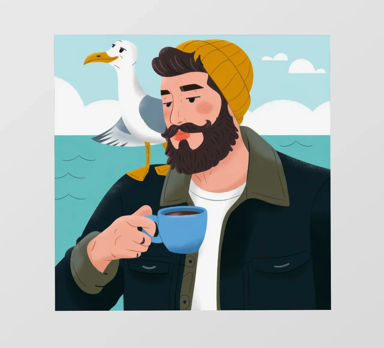 Pausa caffè in riva al mare telo in pvc da Emery Kate