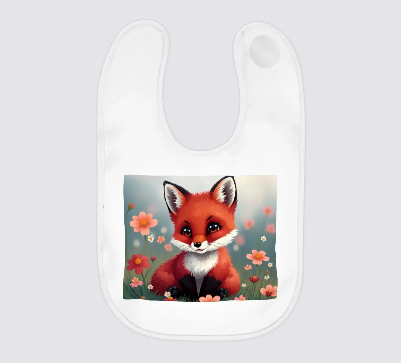 Charmanter Rotfuchs inmitten bunter Wildblumen Babylätzchen von DesignDoodle