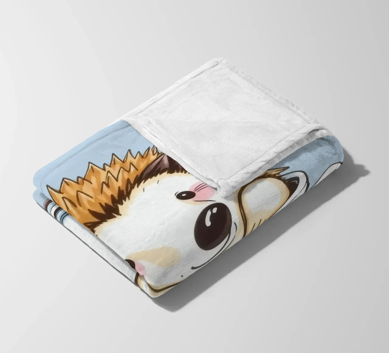 Hérisson mignon assis dans une tasse à thé blanche avec une expression charmante plaid polaire de DesignDoodle
