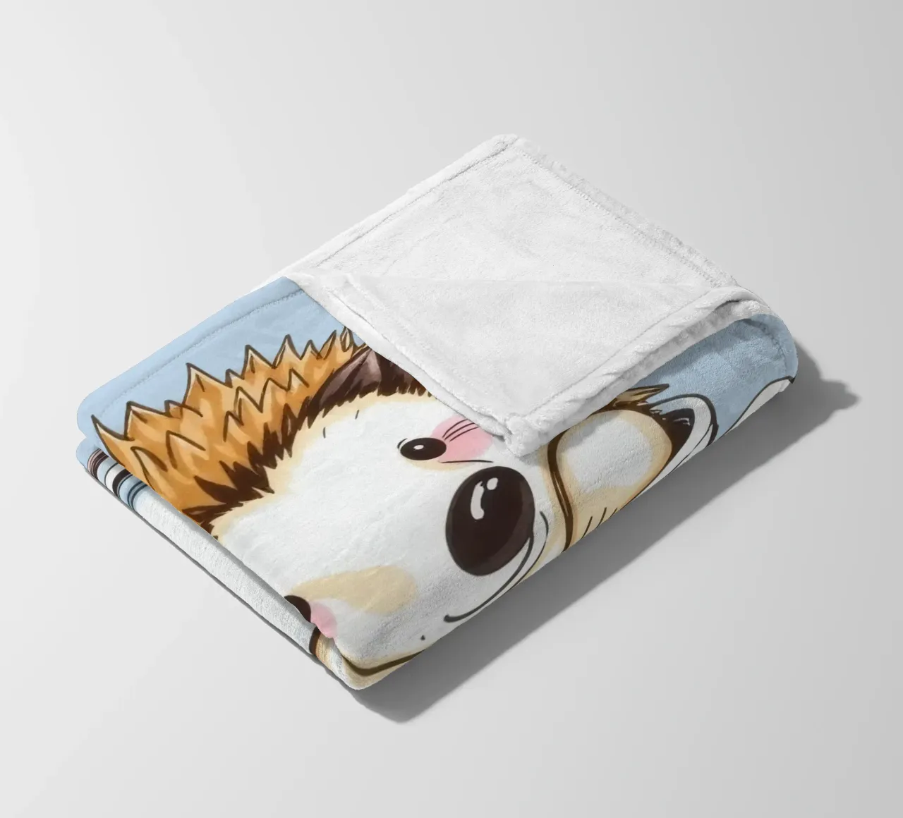 Hérisson mignon assis dans une tasse à thé blanche avec une expression charmante plaid polaire de DesignDoodle