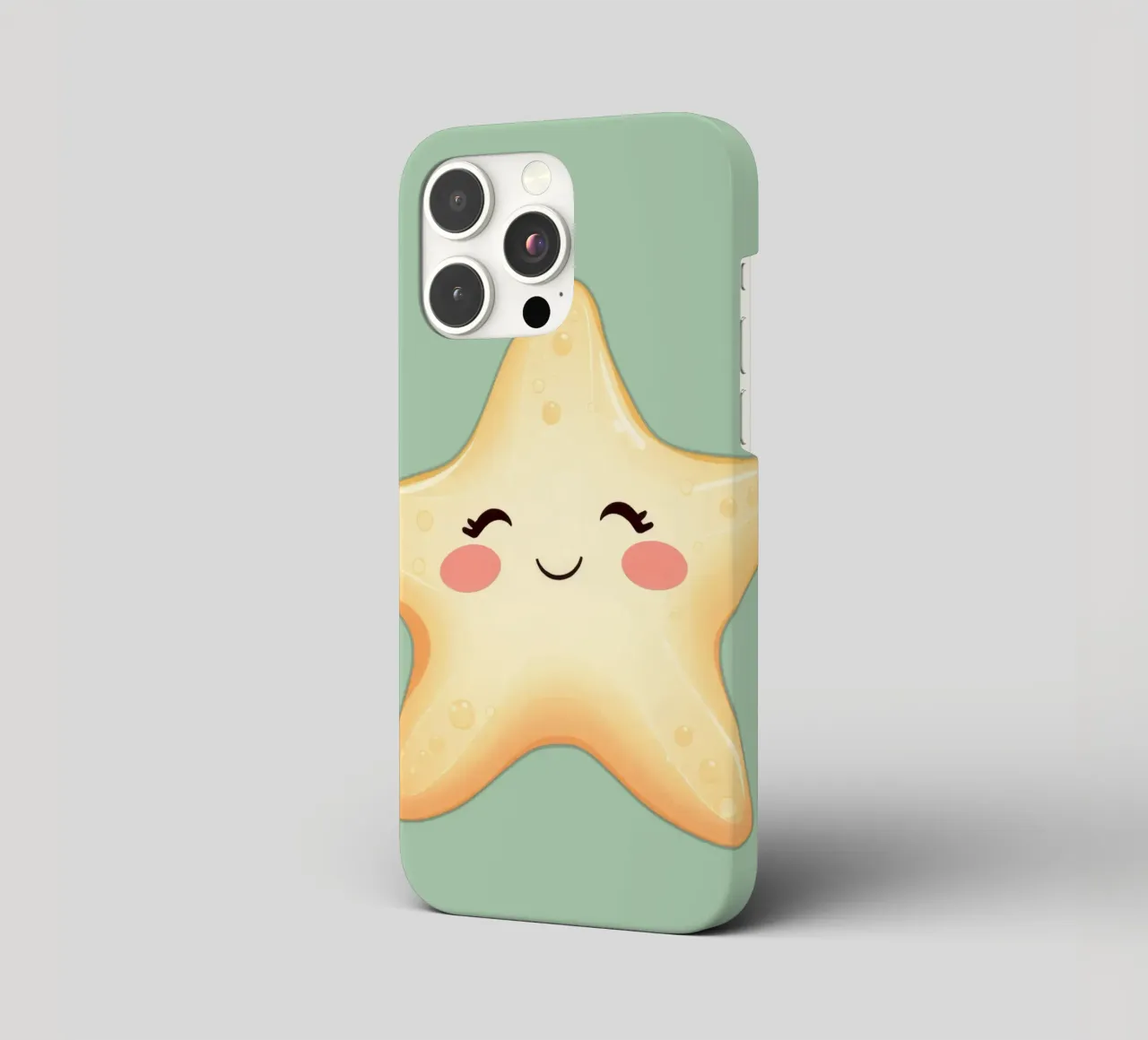 Cute smiling star character with a happy face and soft color iphone case by DesignDoodle
