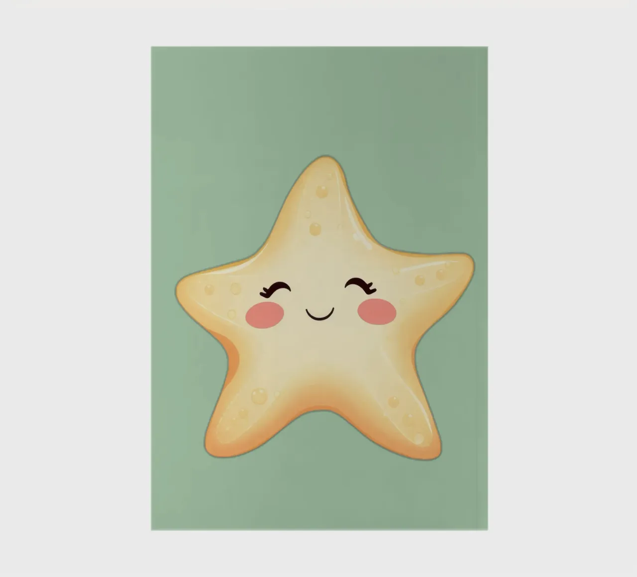 Mignon personnage de star souriant avec un visage heureux et des couleurs douces carnet de notes de DesignDoodle