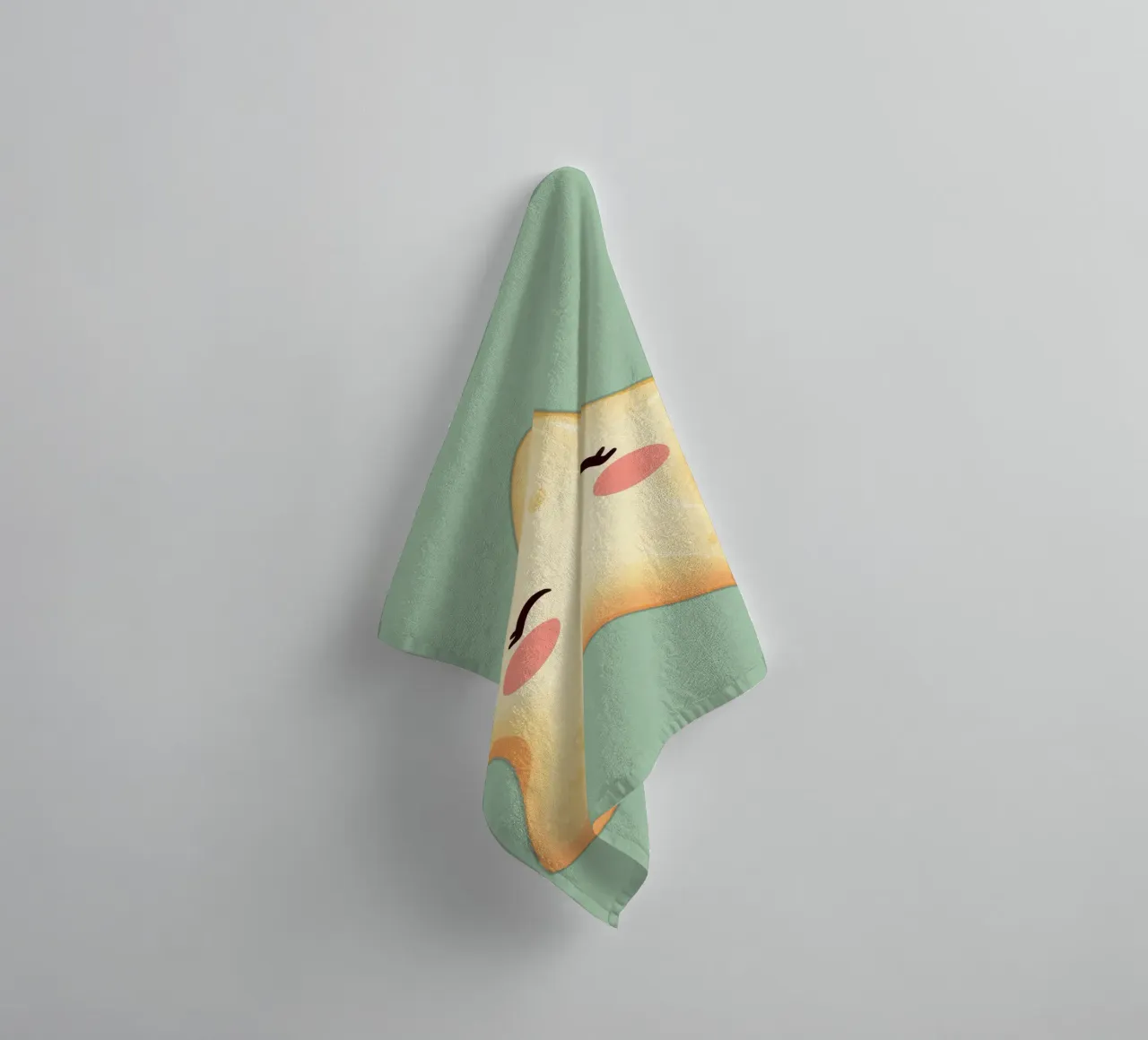 Simpatico personaggio a forma di stella sorridente con un volto felice e un colore tenue asciugamano da bagno da DesignDoodle