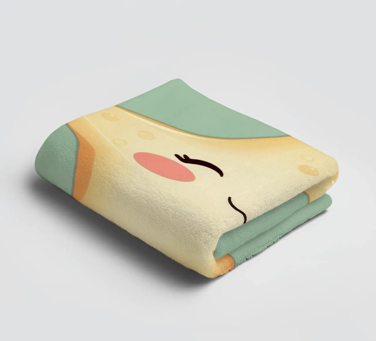 Simpatico personaggio a forma di stella sorridente con un volto felice e un colore tenue asciugamano da bagno da DesignDoodle