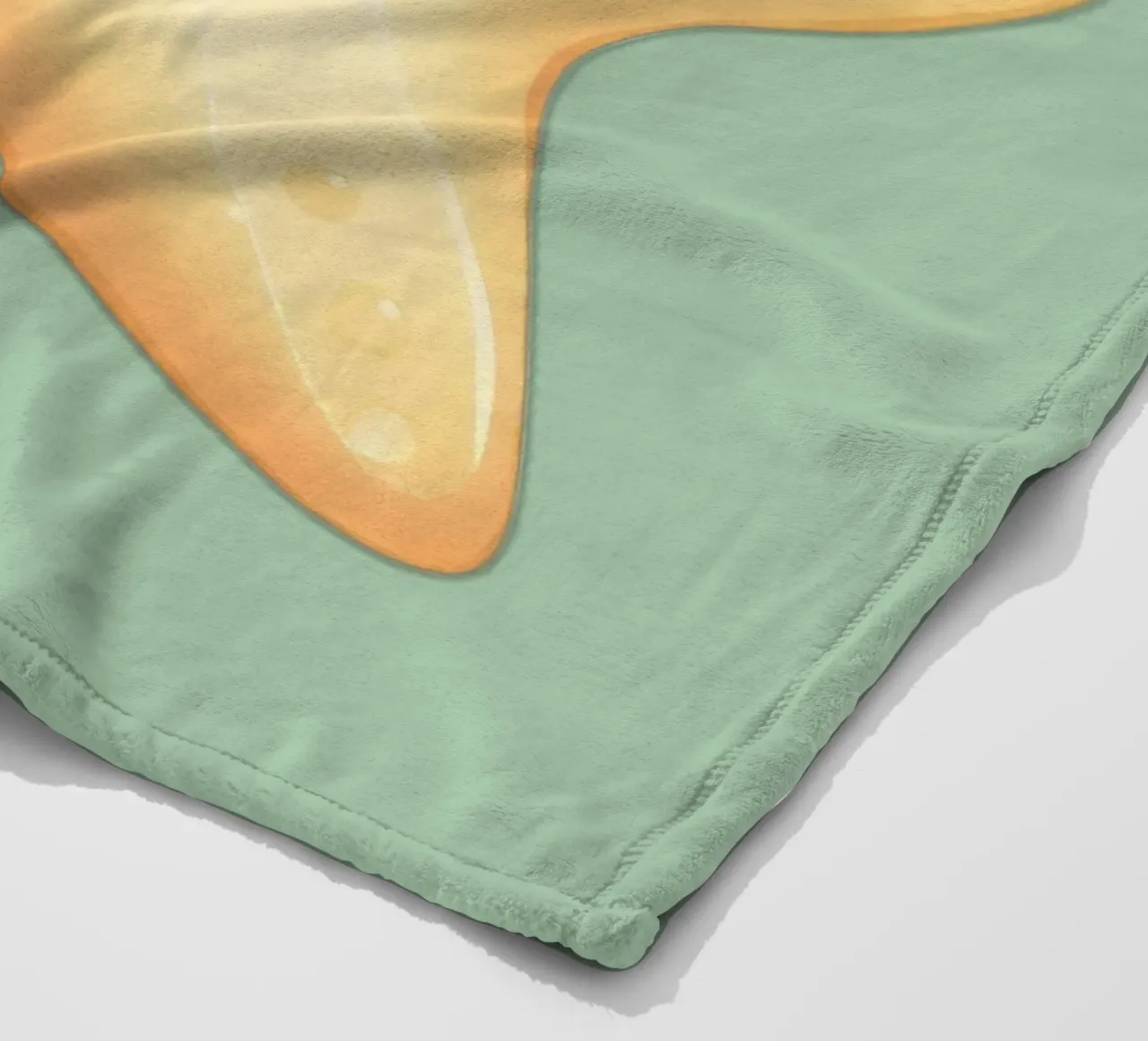 Cute smiling star character with a happy face and soft color fleece blanket by DesignDoodle